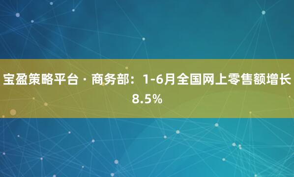 宝盈策略平台 · 商务部：1-6月全国网上零售额增长8.5%