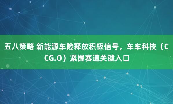 五八策略 新能源车险释放积极信号，车车科技（CCG.O）紧握赛道关键入口