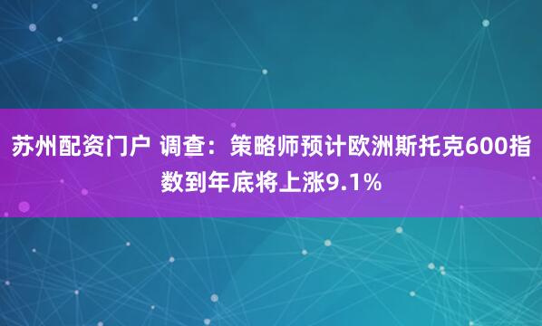 苏州配资门户 调查：策略师预计欧洲斯托克600指数到年底将上涨9.1%